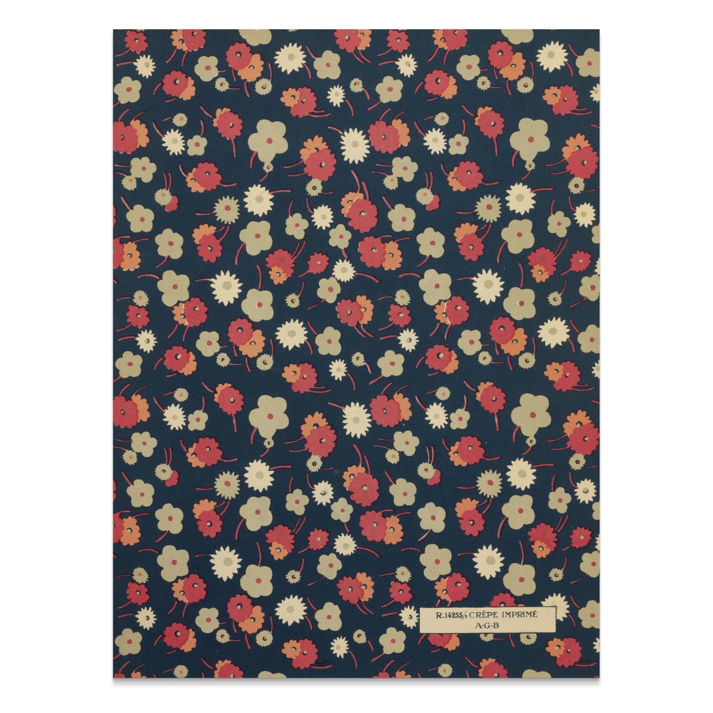 Premium Poster of Vintage Floral Pattern with Dark Background Posters