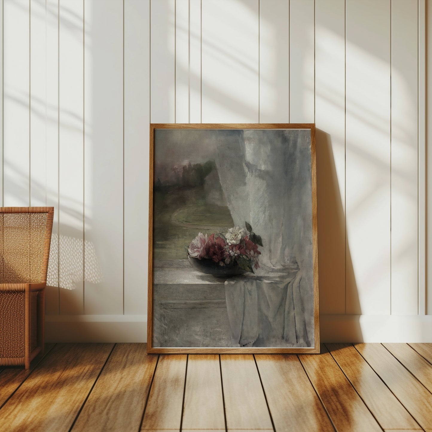 Premium Poster of Vintage Floral Still Life by Window Posters