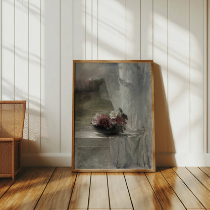 Premium Poster of Vintage Floral Still Life by Window Posters