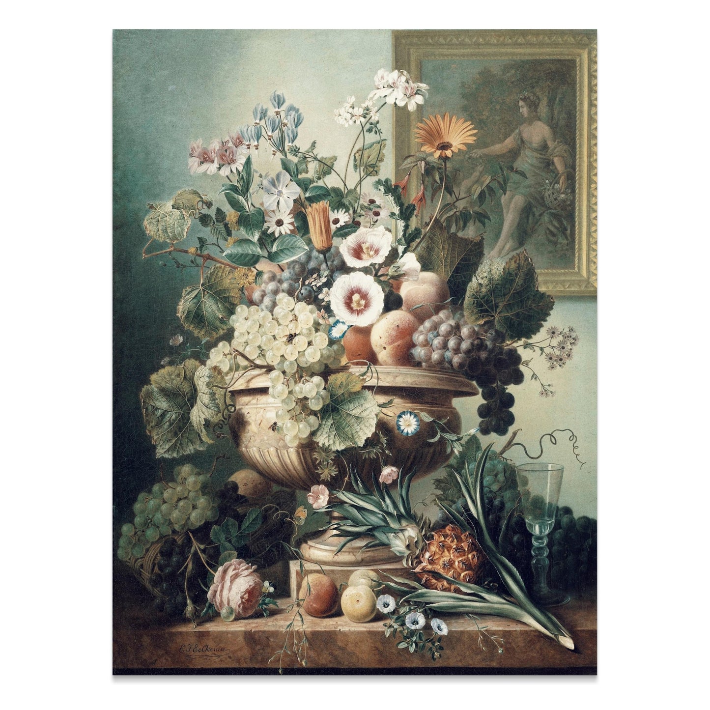 Premium Poster of Vintage Flower and Fruit Still Life Art Posters