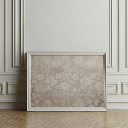 Premium Poster of Vintage Flowers Pattern with Beige Background Posters
