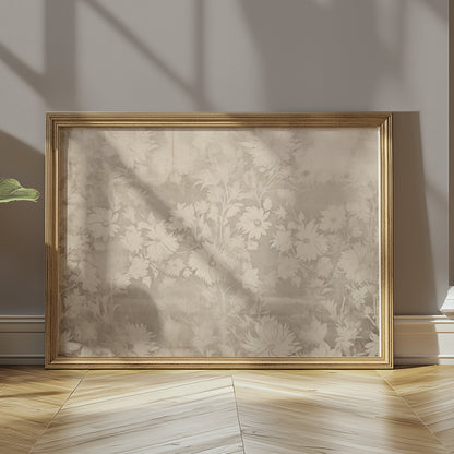 Premium Poster of Vintage Flowers Pattern with Beige Background Posters