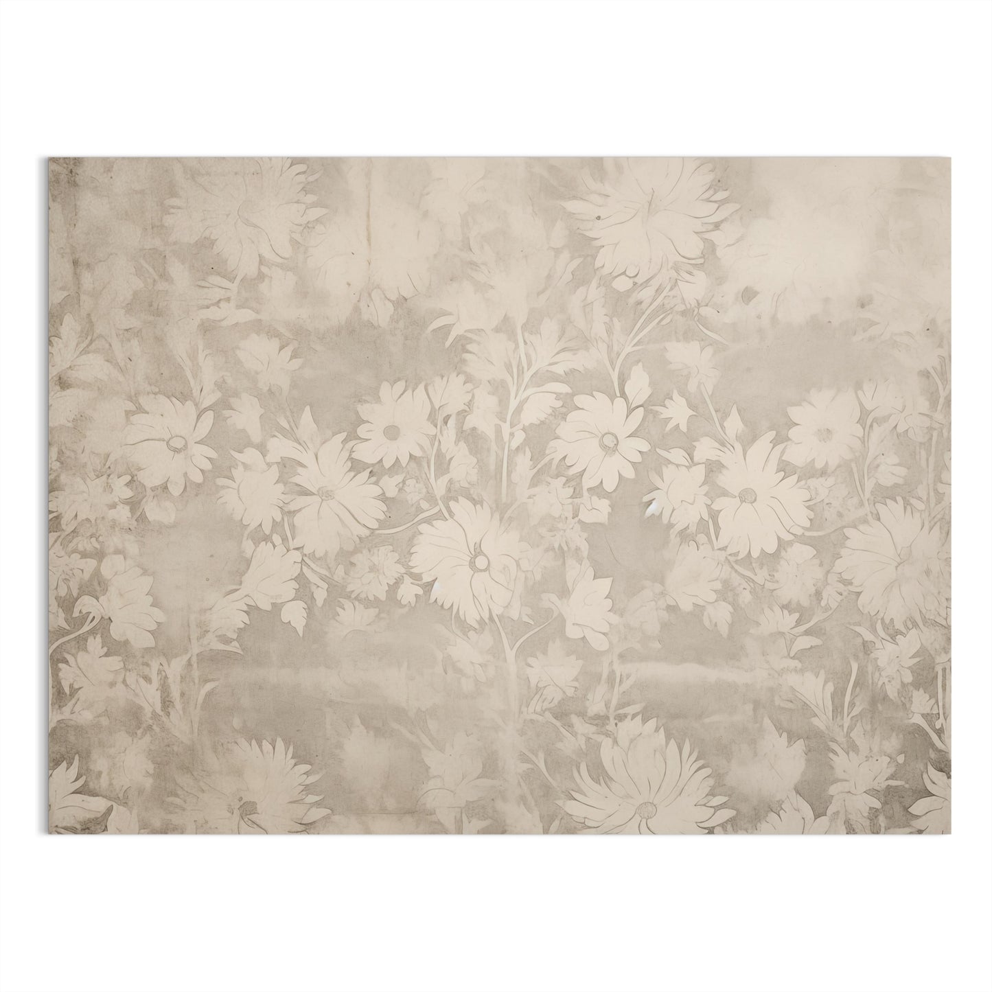 Premium Poster of Vintage Flowers Pattern with Beige Background Posters