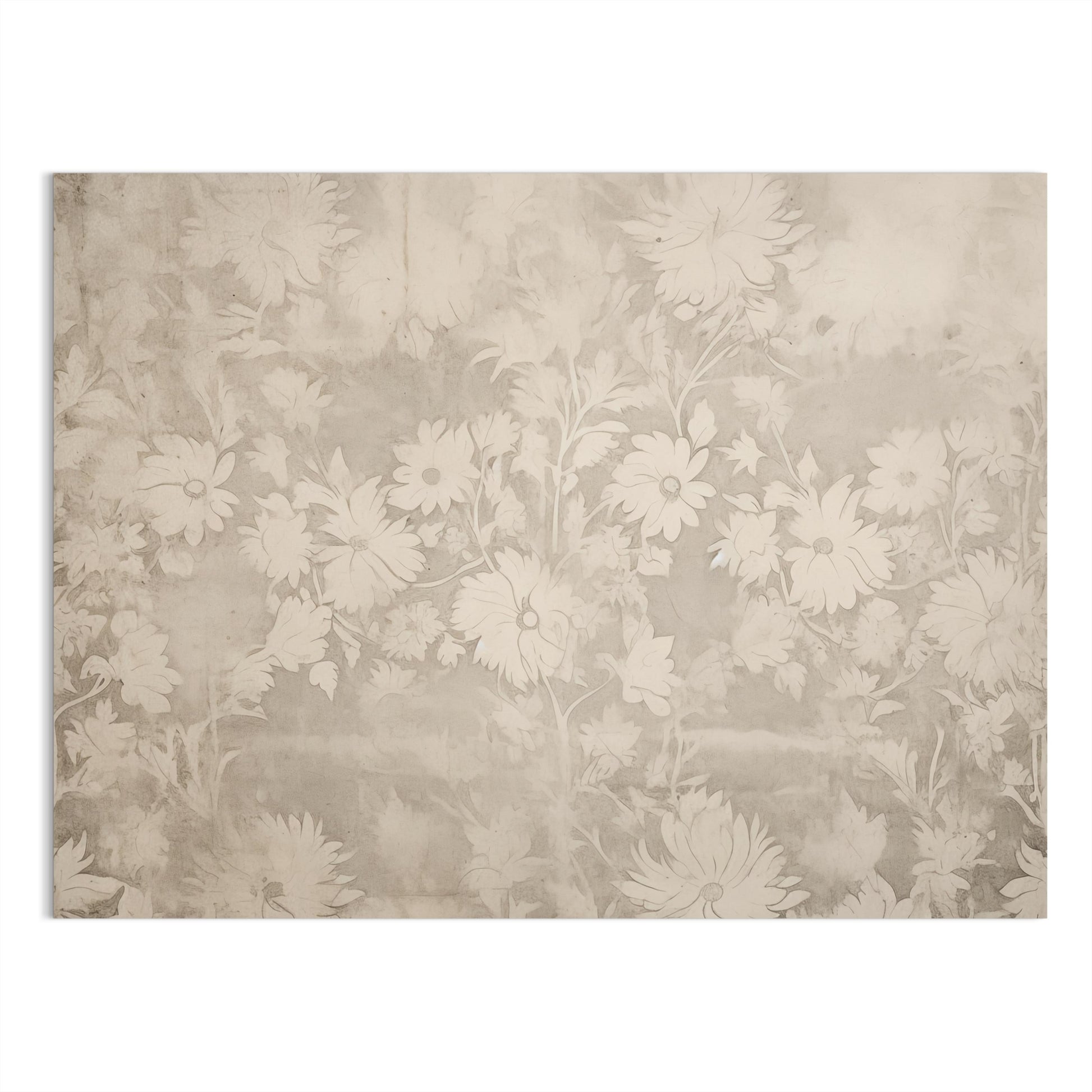 Premium Poster of Vintage Flowers Pattern with Beige Background Posters