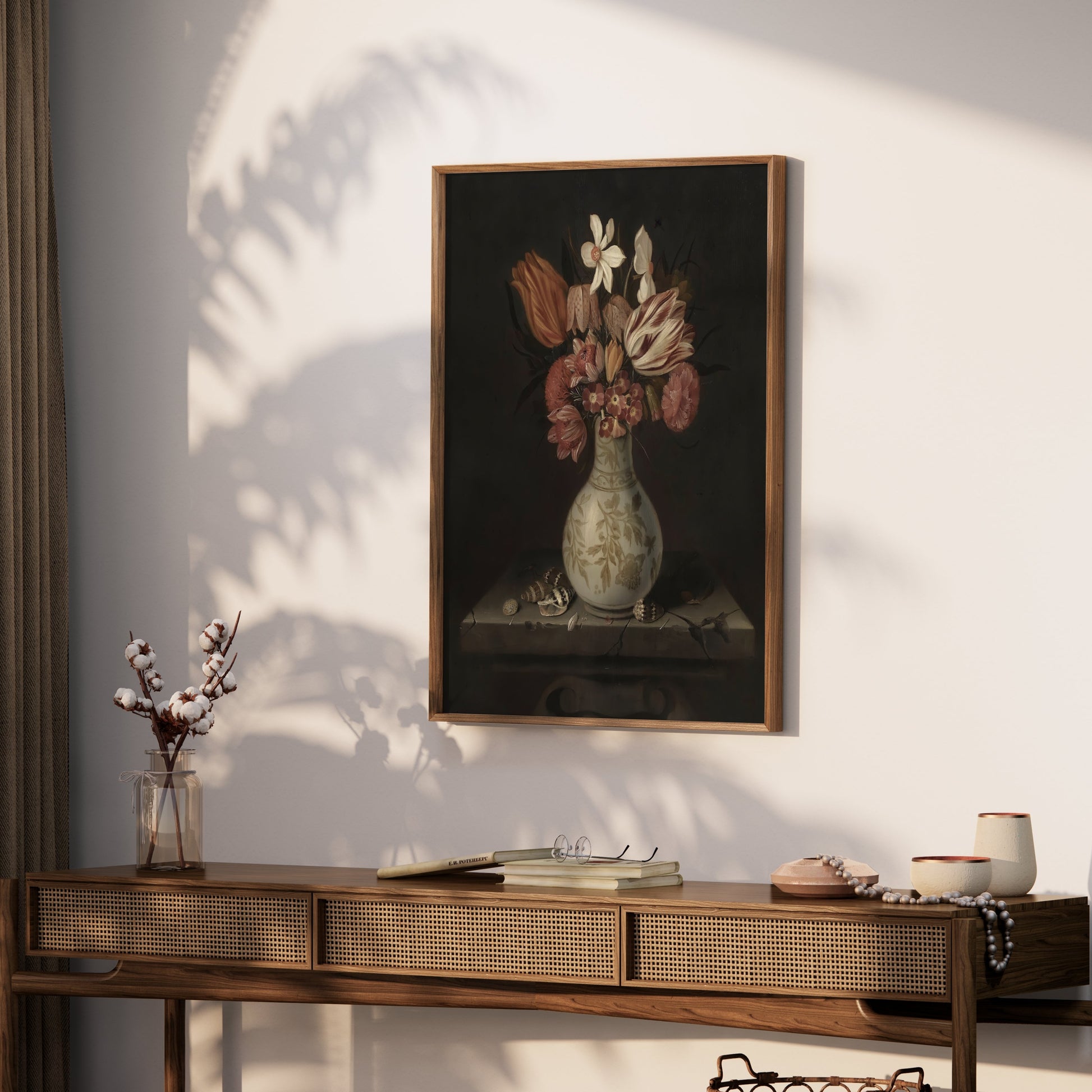 Premium Poster of Vintage Flowers in Vase Still Life Art Posters