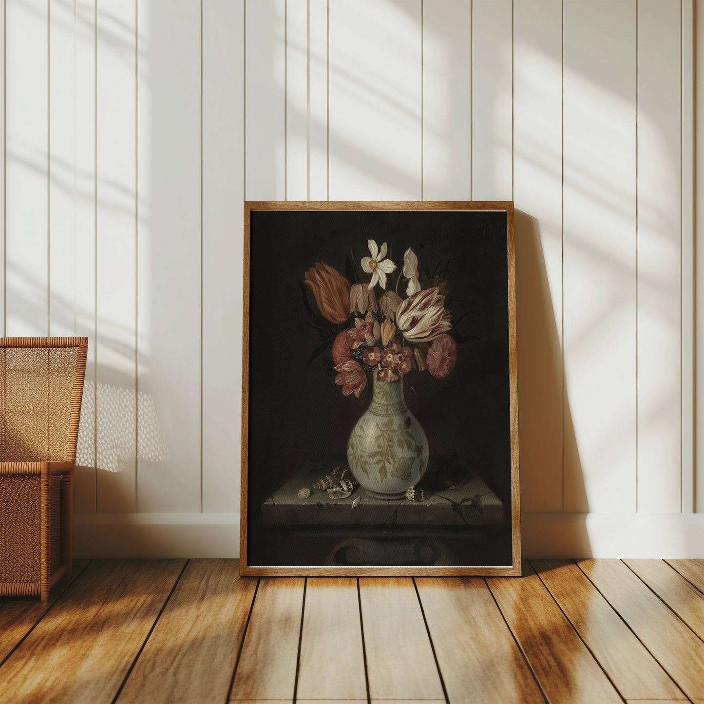 Premium Poster of Vintage Flowers in Vase Still Life Art Posters