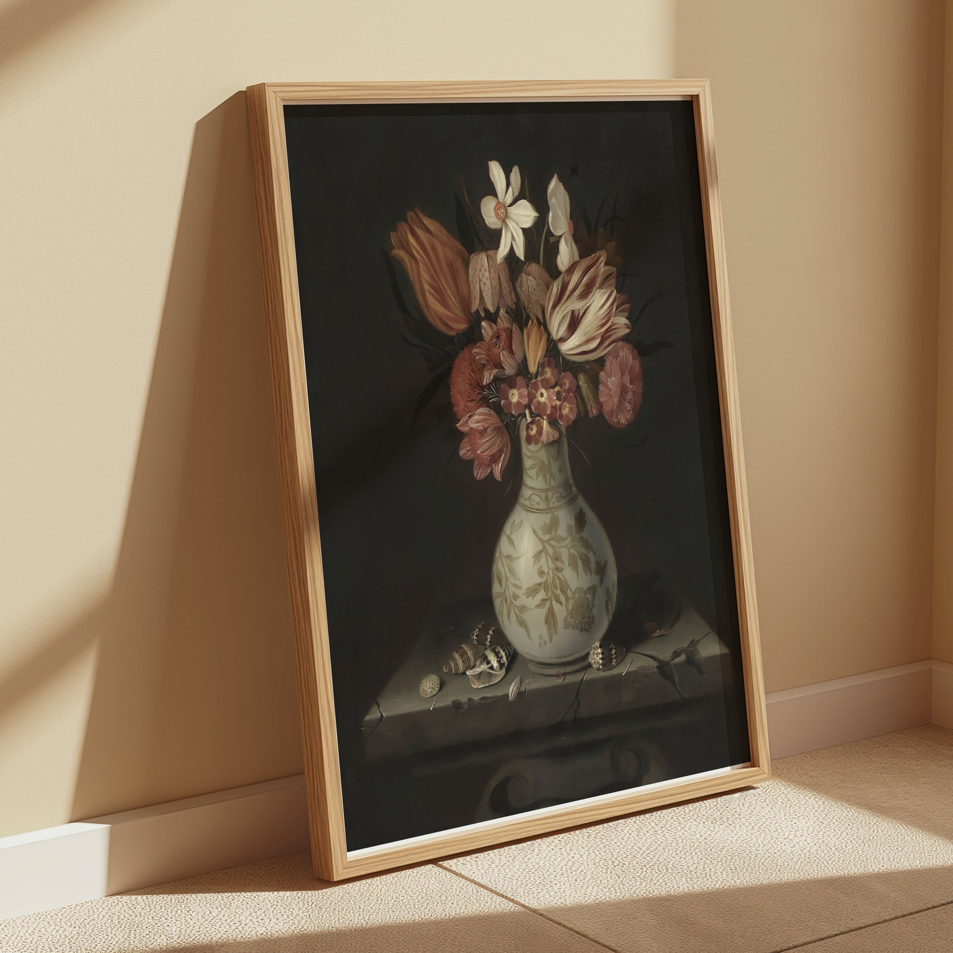 Premium Poster of Vintage Flowers in Vase Still Life Art Posters