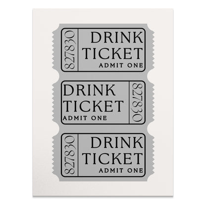 Premium Poster of Vintage Gray Drink Ticket Admit One Art Posters
