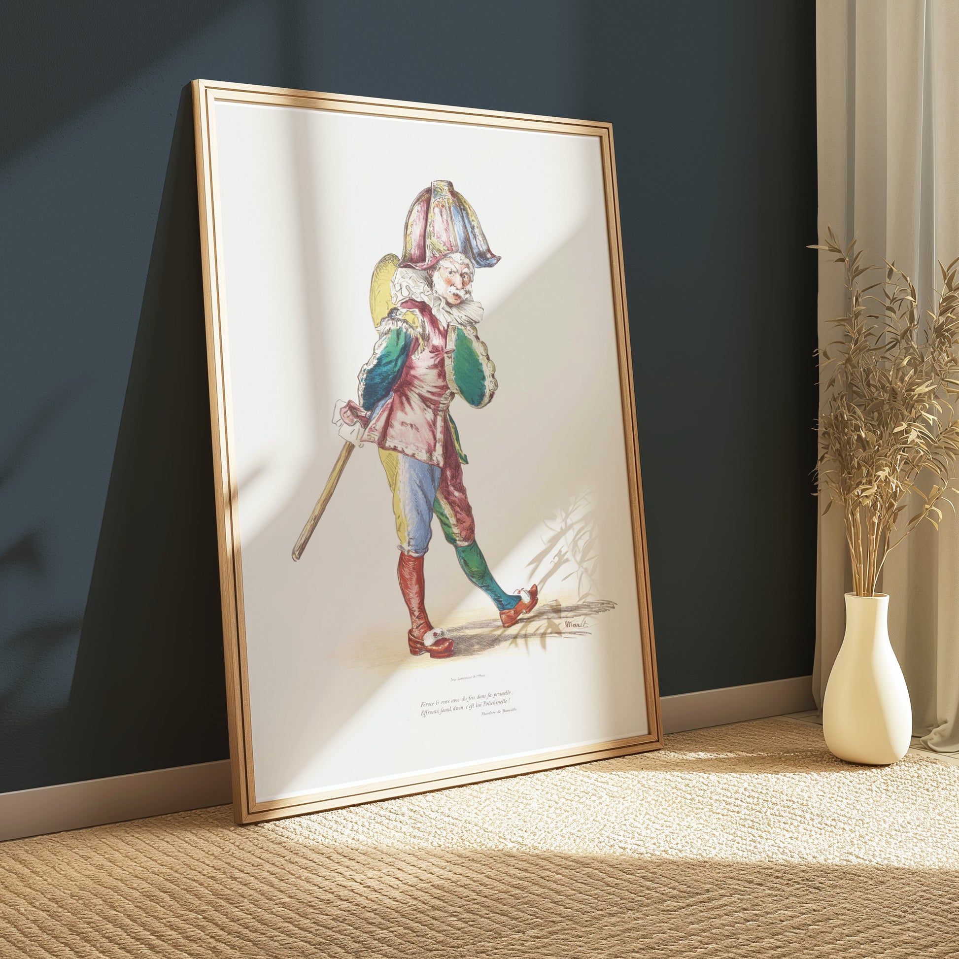 Premium Poster of Vintage Harlequin Character Artwork Print for Wall Posters