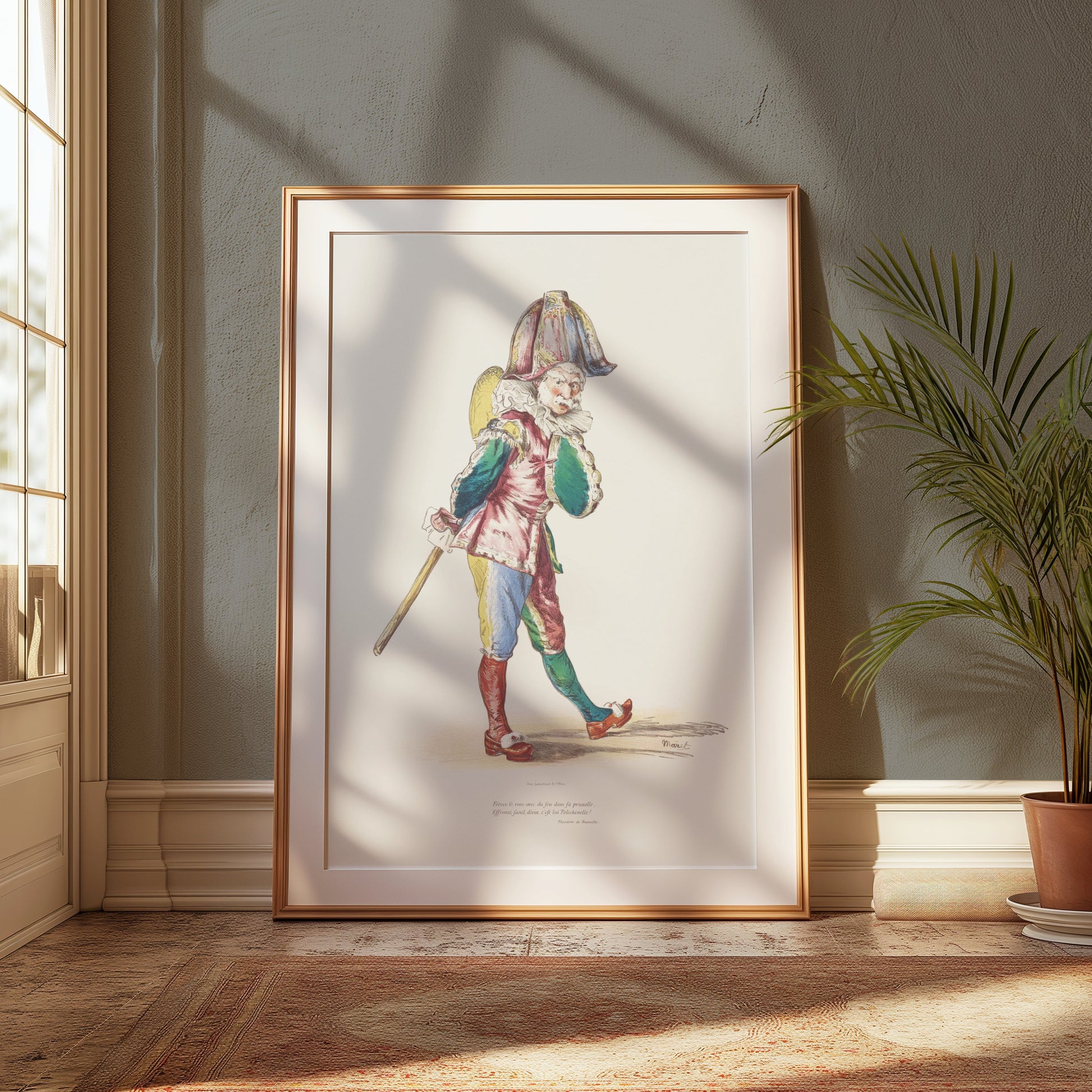 Premium Poster of Vintage Harlequin Character Artwork Print for Wall Posters