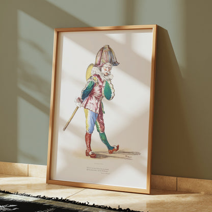 Premium Poster of Vintage Harlequin Character Artwork Print for Wall Posters