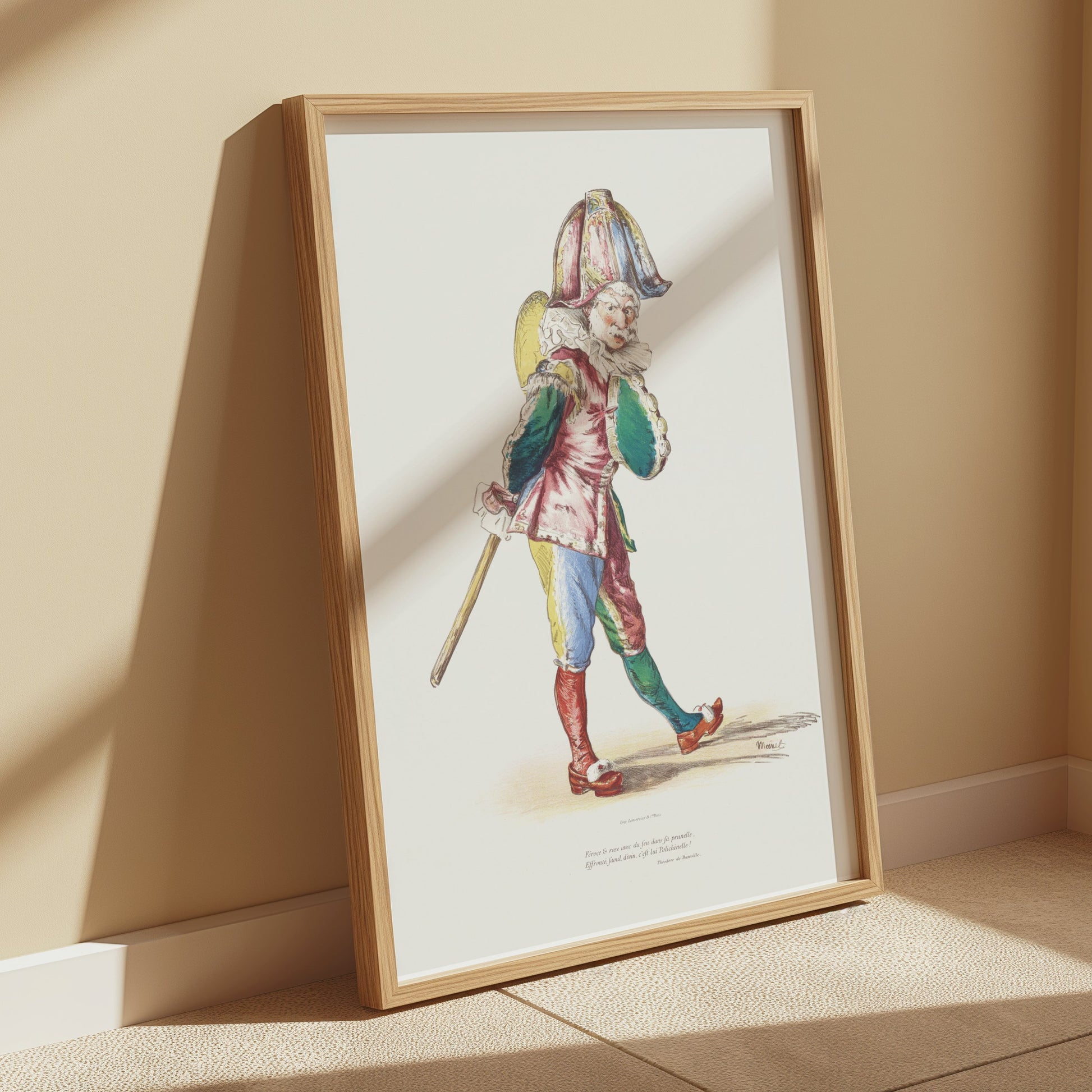 Premium Poster of Vintage Harlequin Character Artwork Print for Wall Posters
