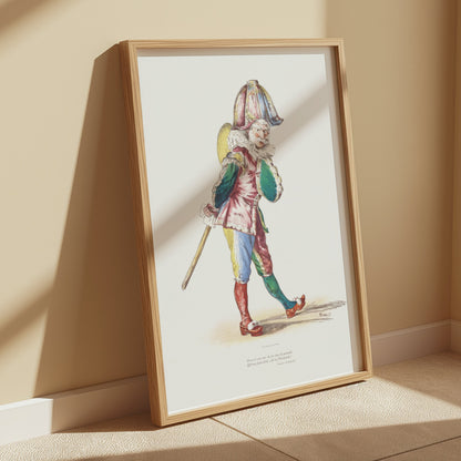 Premium Poster of Vintage Harlequin Character Artwork Print for Wall Posters