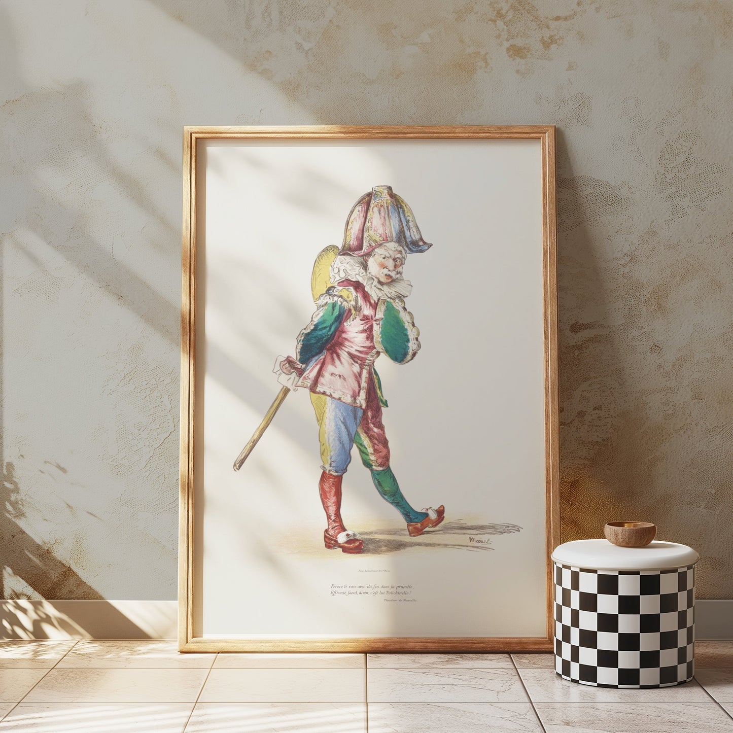 Premium Poster of Vintage Harlequin Character Artwork Print for Wall Posters