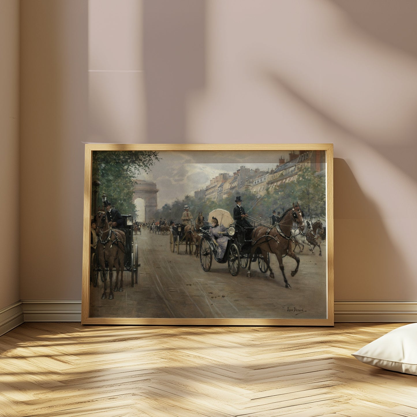 Premium Poster of Vintage Horse Carriage Street Scene Art Posters