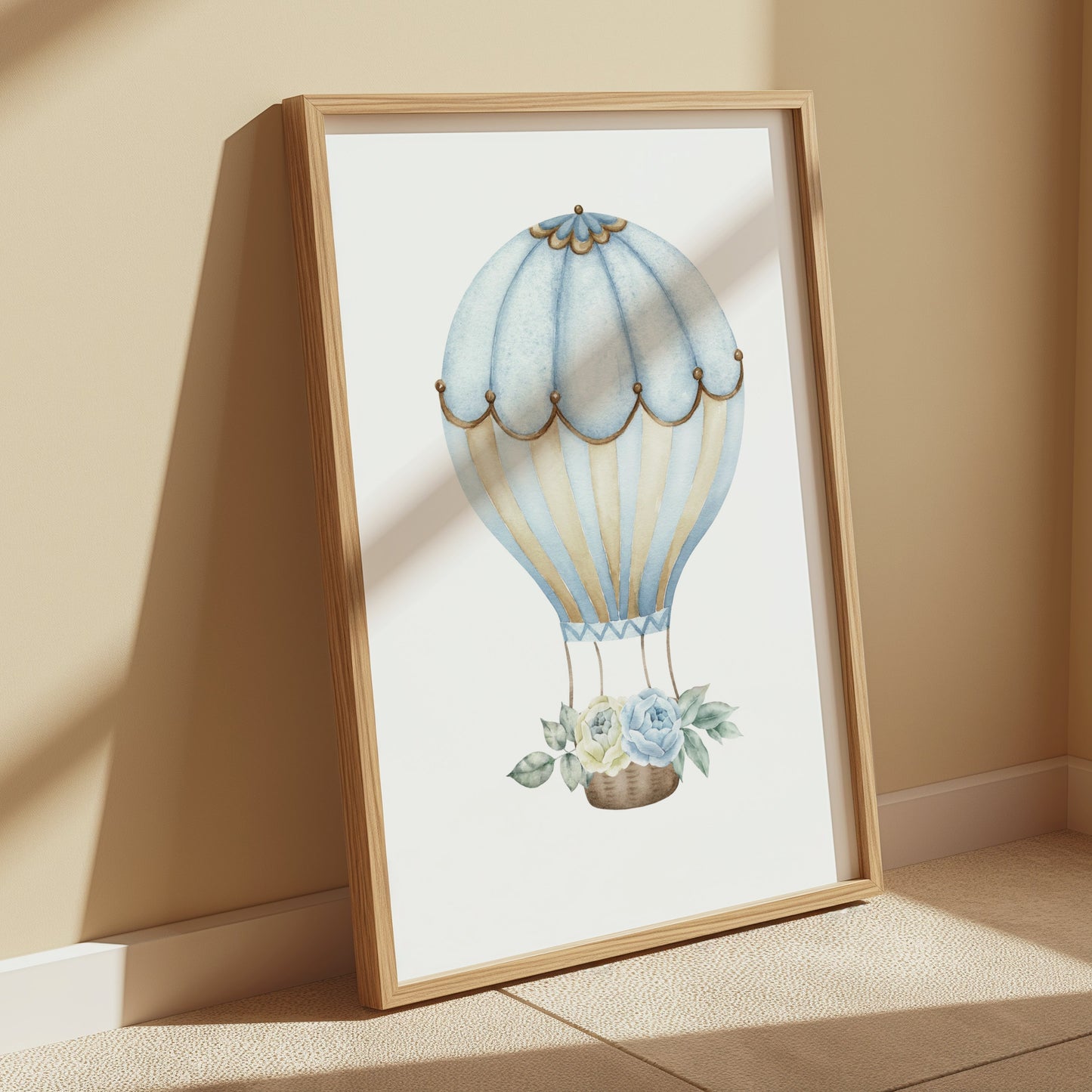 Premium Poster of Vintage Hot Air Balloon with Flowers Posters