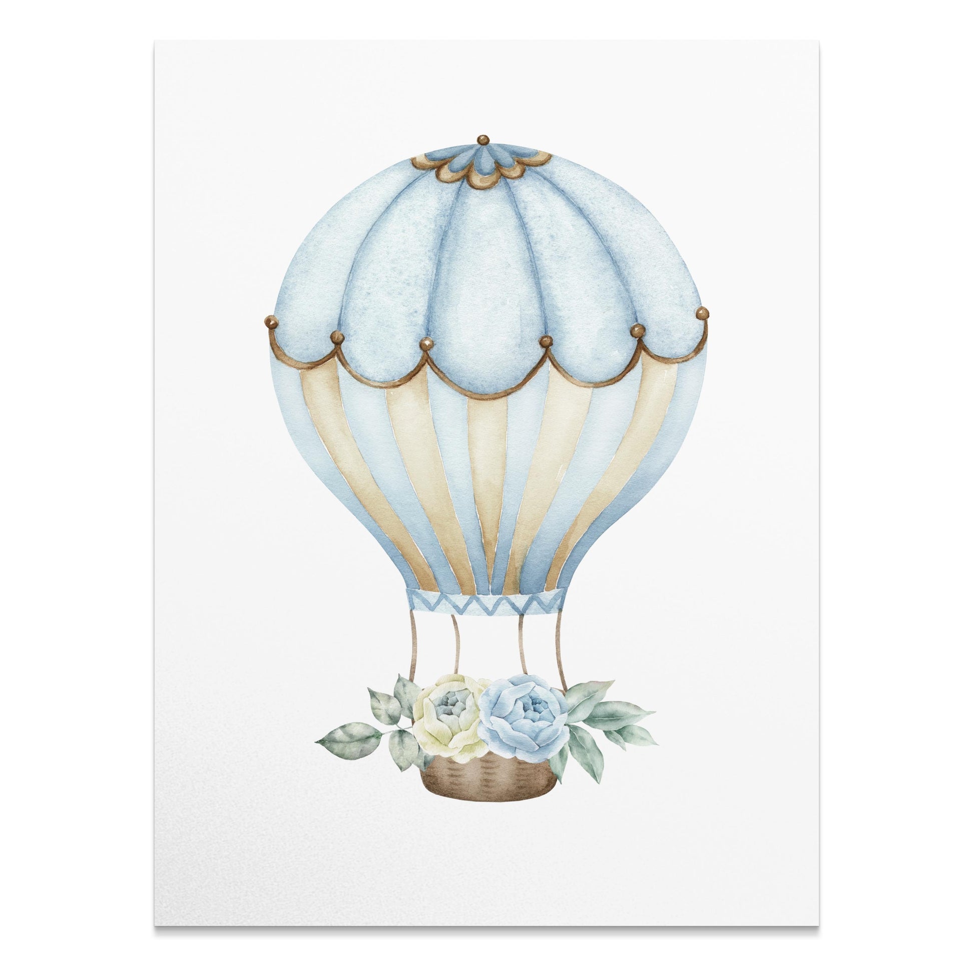 Premium Poster of Vintage Hot Air Balloon with Flowers Posters