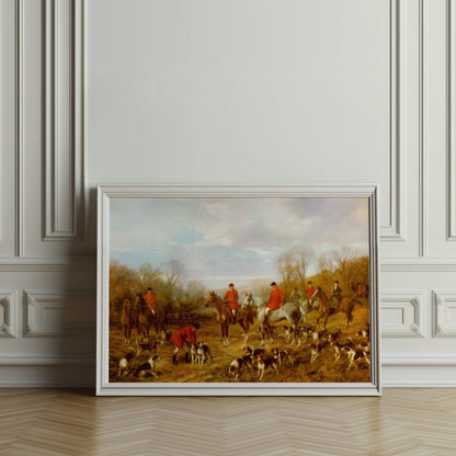 Premium Poster of Vintage Hunting Scene with Foxhounds Art Print Posters
