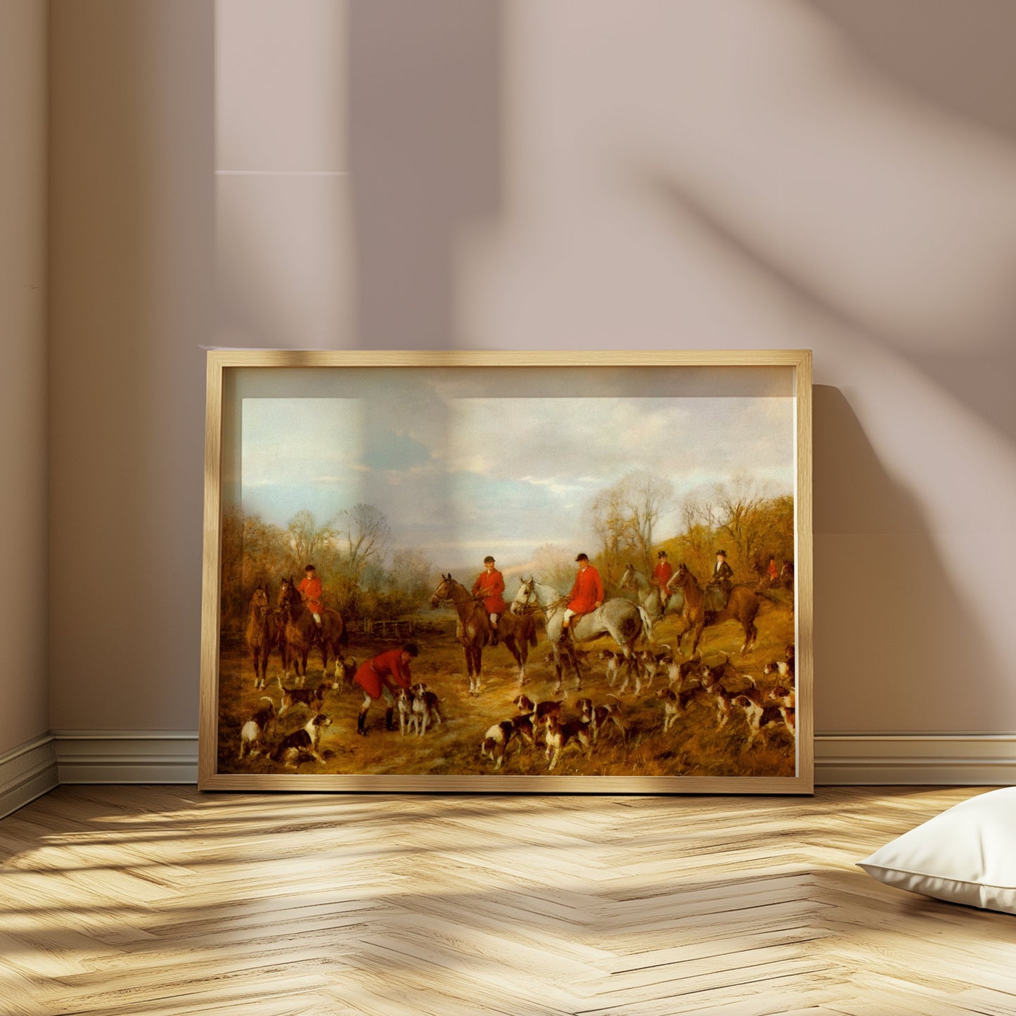 Premium Poster of Vintage Hunting Scene with Foxhounds Art Print Posters