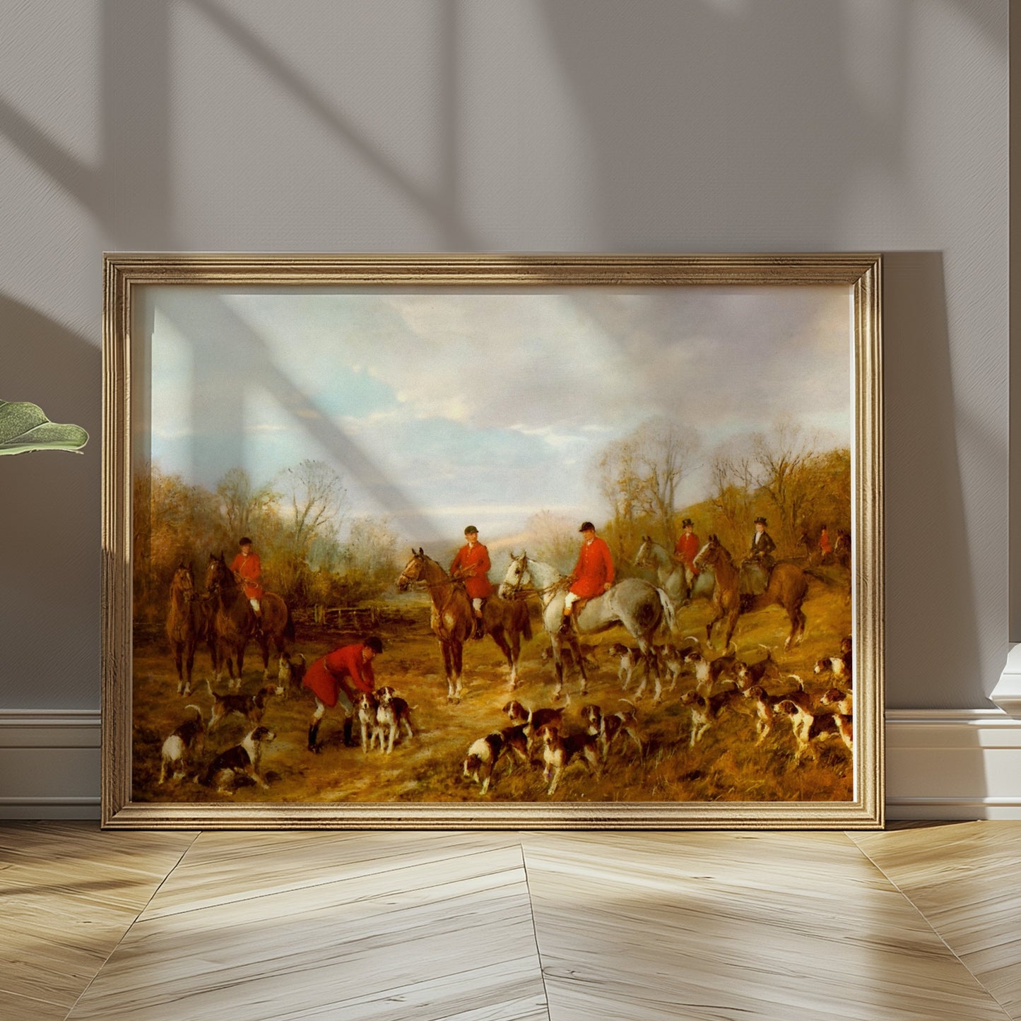 Premium Poster of Vintage Hunting Scene with Foxhounds Art Print Posters