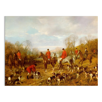 Premium Poster of Vintage Hunting Scene with Foxhounds Art Print Posters