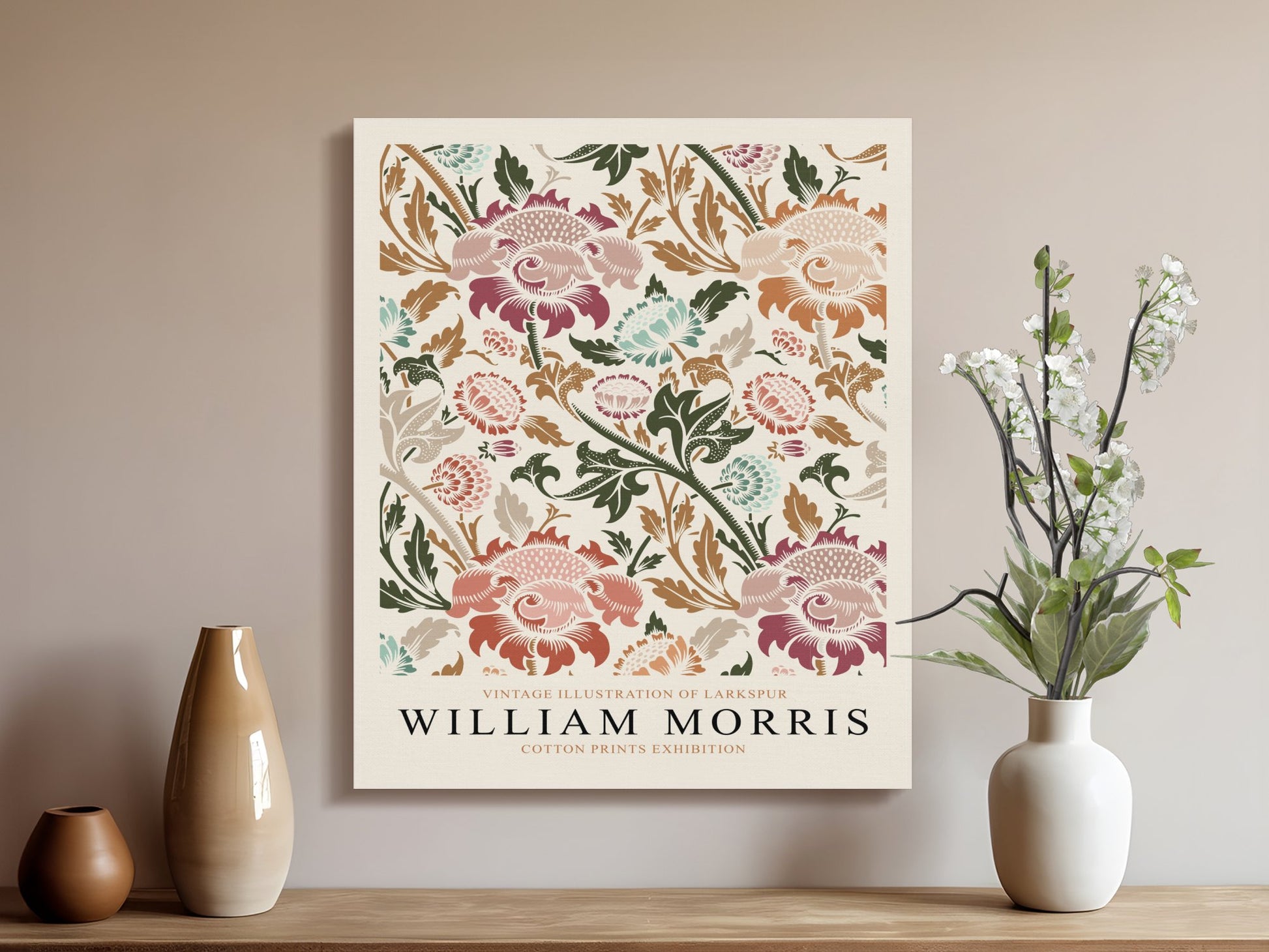 Premium Poster of Vintage Illustration of Larkspur Canvas Wraps