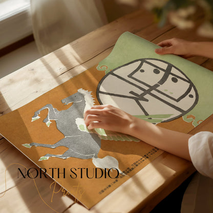 Premium Poster of Vintage Inspired Art With Winged Horse Posters
