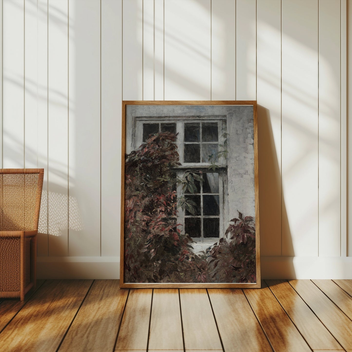 Premium Poster of Vintage Ivy-Covered Window Art Posters