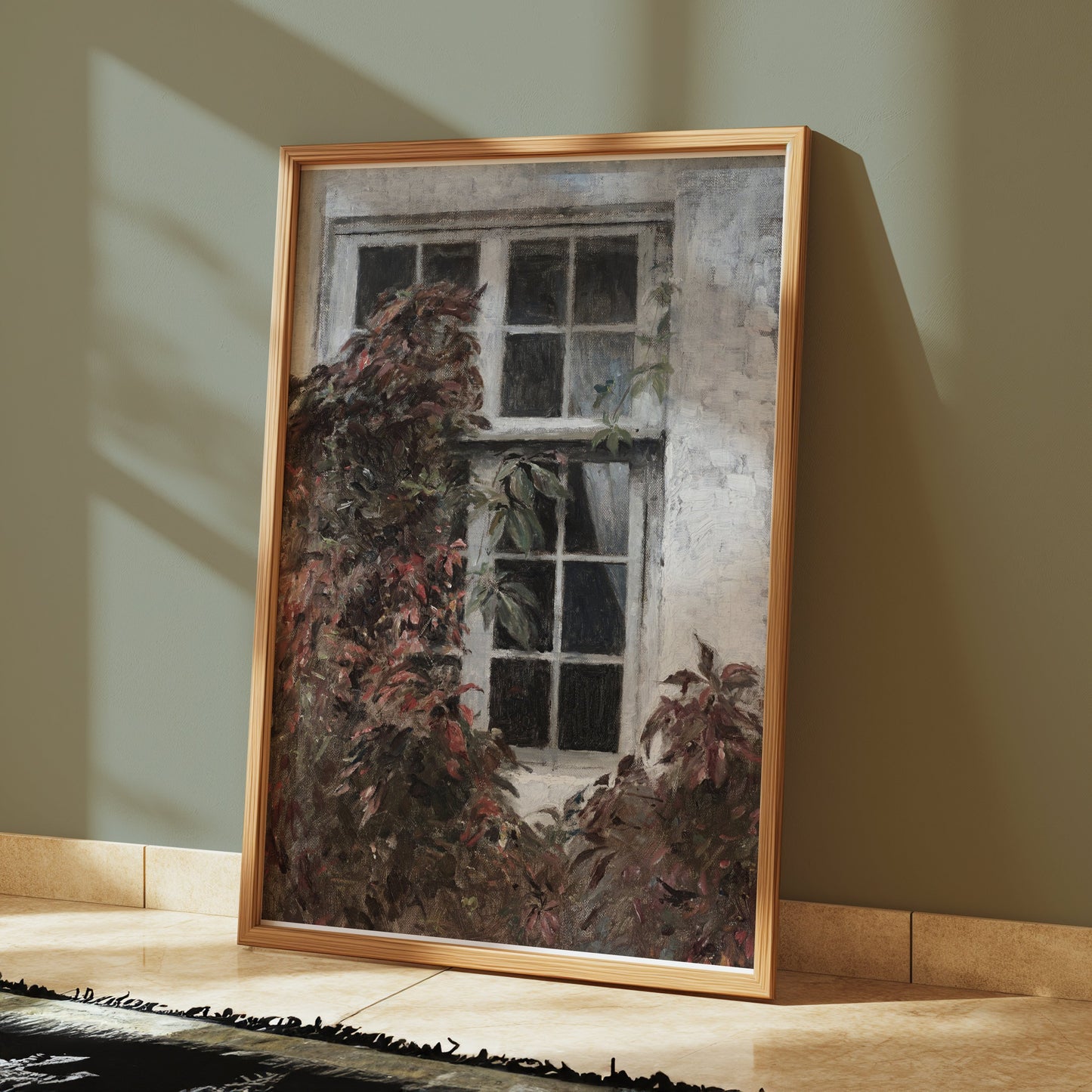 Premium Poster of Vintage Ivy-Covered Window Art Posters