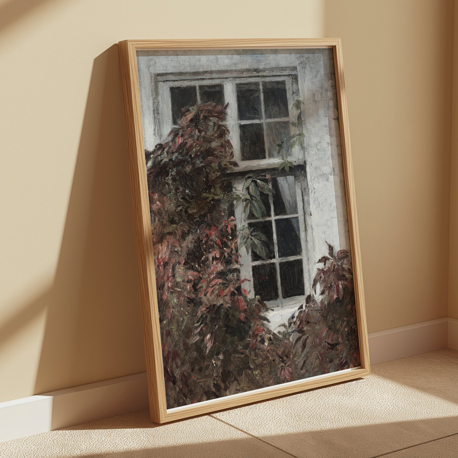Premium Poster of Vintage Ivy-Covered Window Art Posters