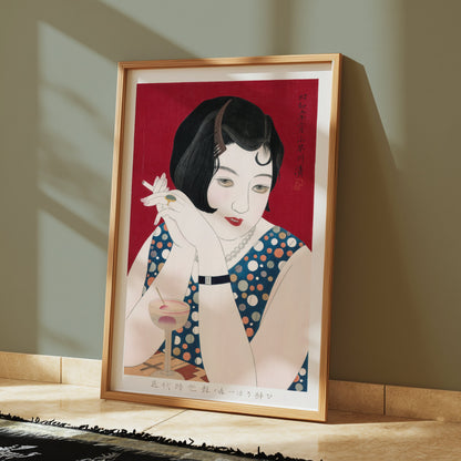 Premium Poster of Vintage Japanese Art Deco Woman with Cigarette Posters