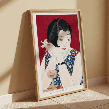 Premium Poster of Vintage Japanese Art Deco Woman with Cigarette Posters