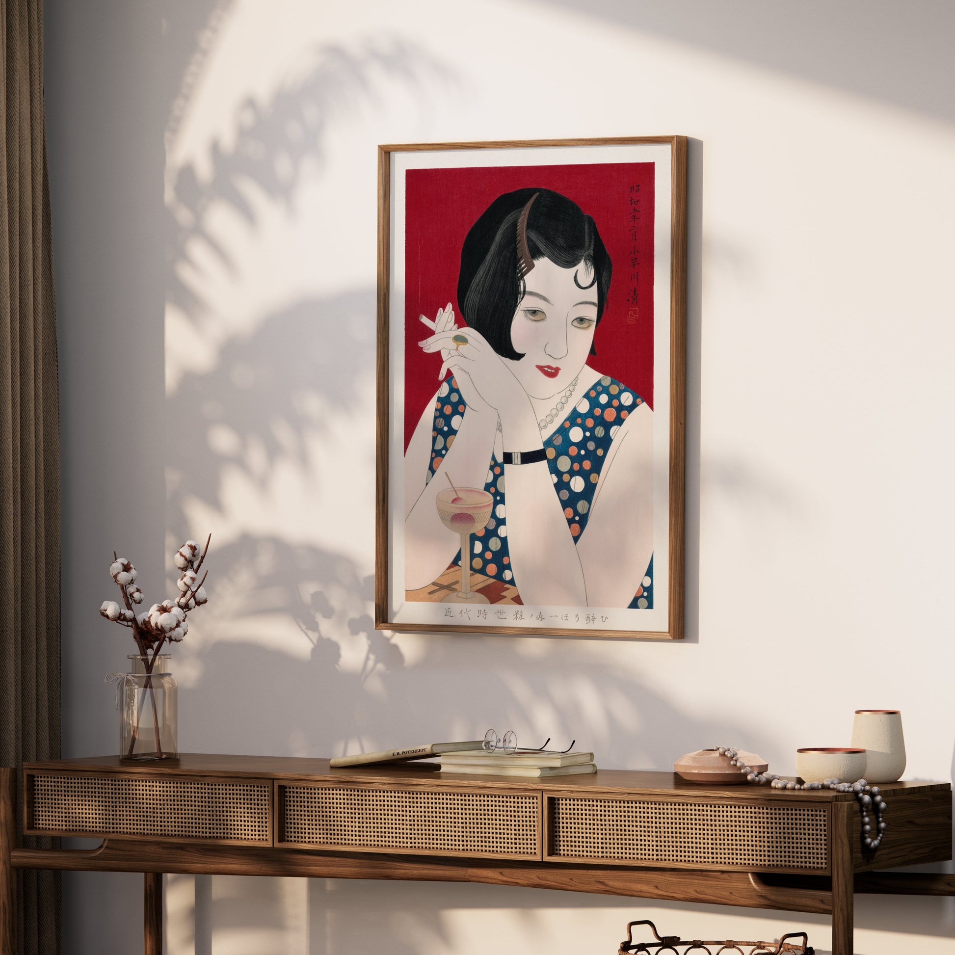 Premium Poster of Vintage Japanese Art Deco Woman with Cigarette Posters