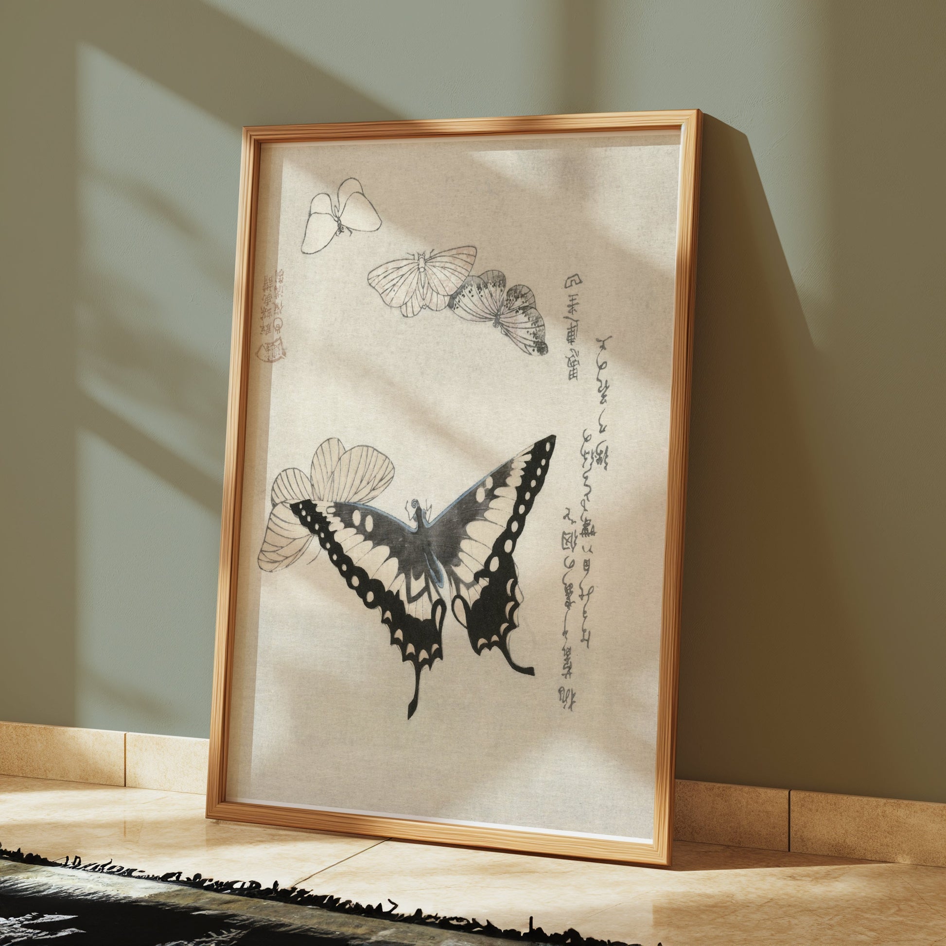 Premium Poster of Vintage Japanese Butterfly and Moth Art Print Posters