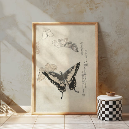 Premium Poster of Vintage Japanese Butterfly and Moth Art Print Posters