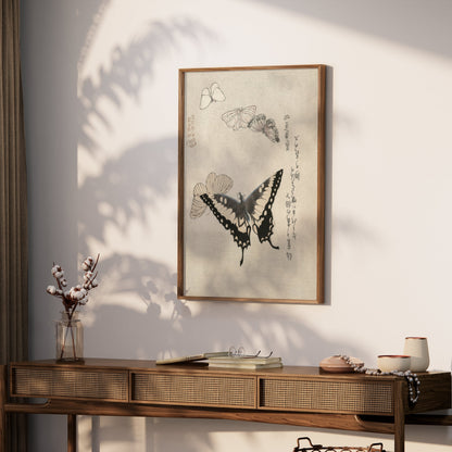 Premium Poster of Vintage Japanese Butterfly and Moth Art Print Posters