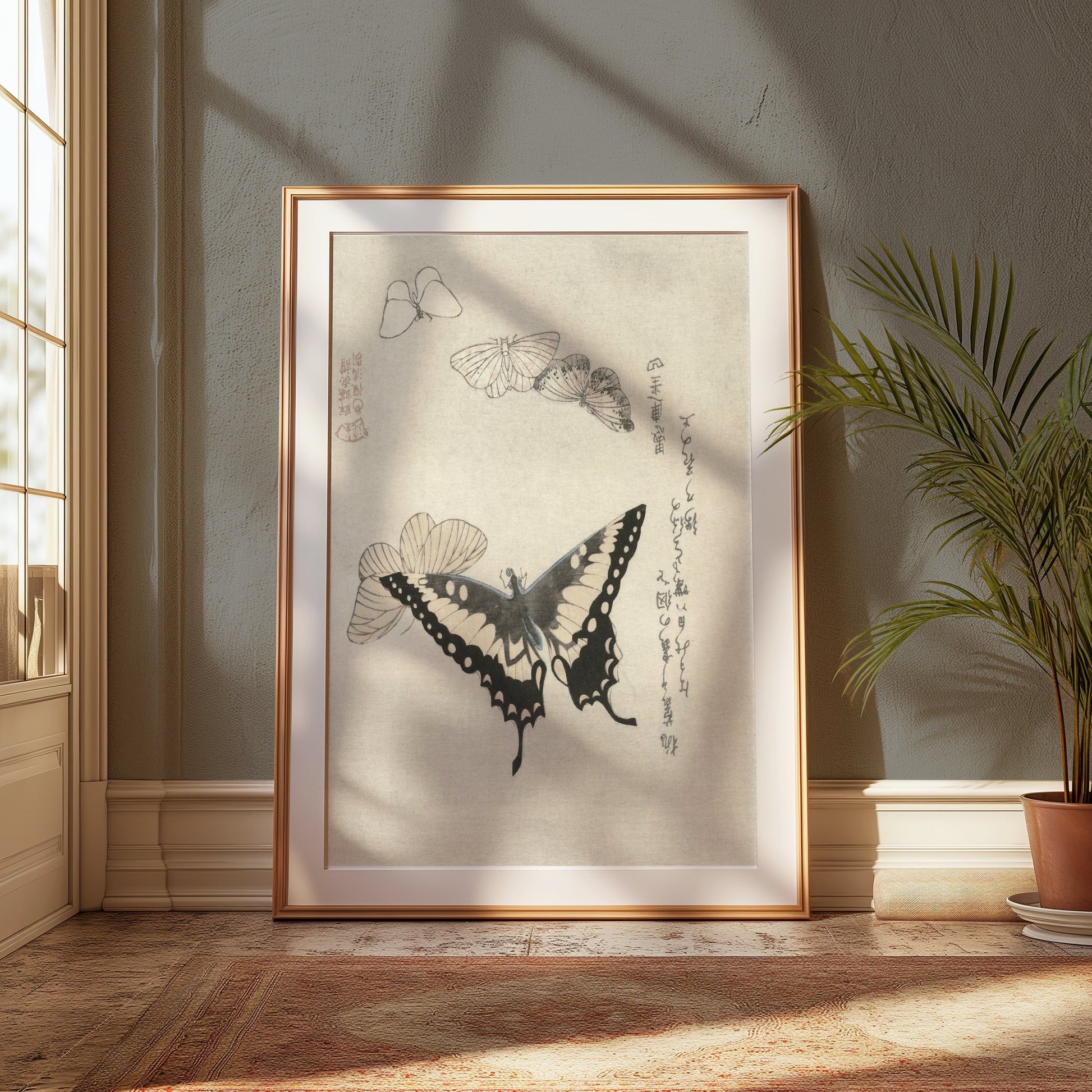 Premium Poster of Vintage Japanese Butterfly and Moth Art Print Posters