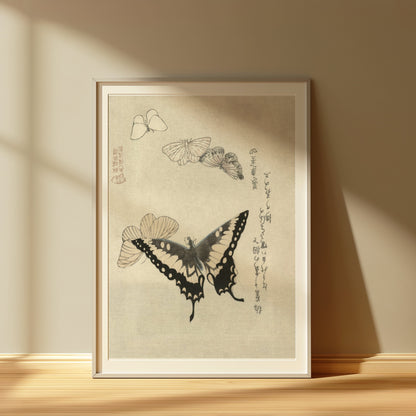 Premium Poster of Vintage Japanese Butterfly and Moth Art Print Posters