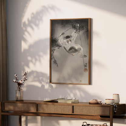 Premium Poster of Vintage Japanese Monkey on Branch Art Posters