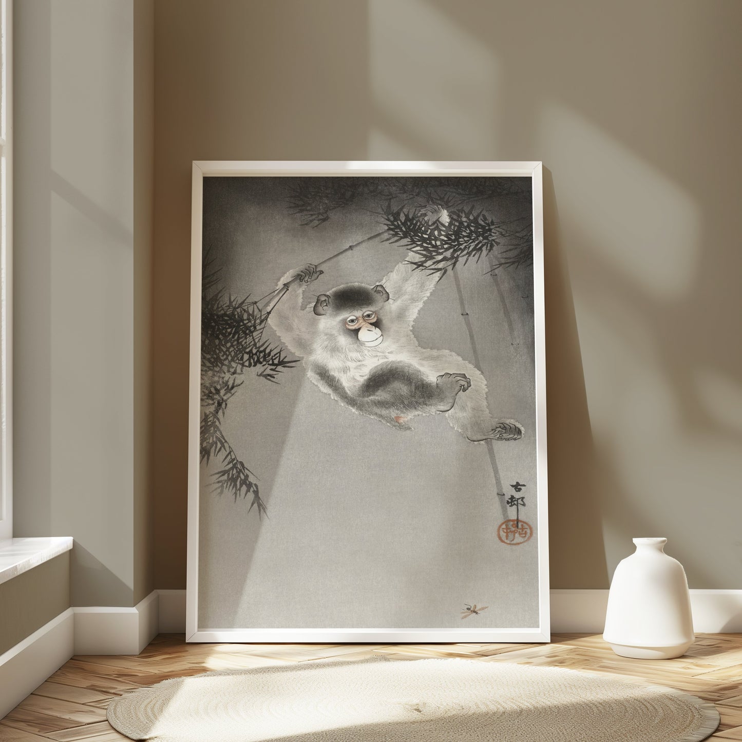 Premium Poster of Vintage Japanese Monkey on Branch Art Posters