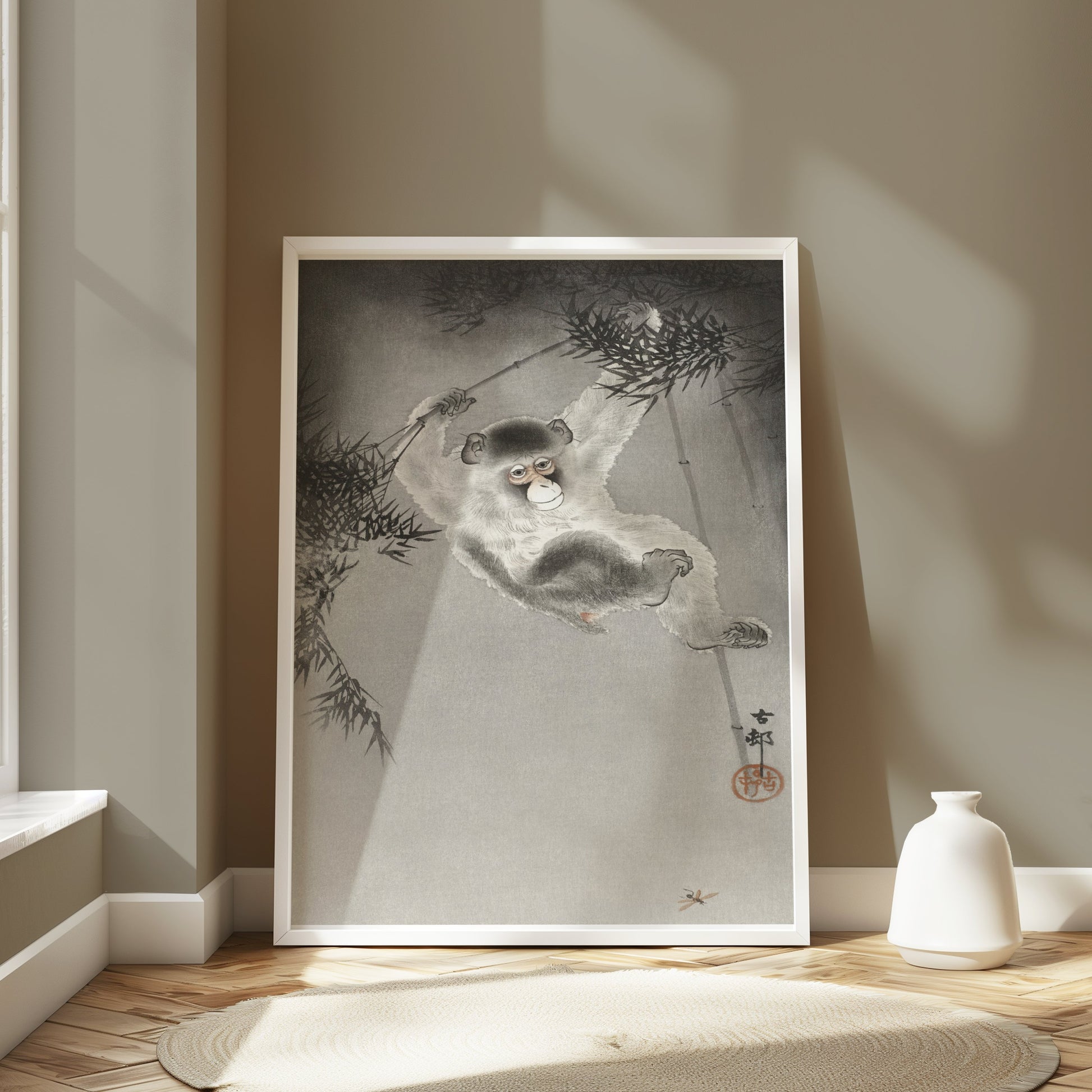 Premium Poster of Vintage Japanese Monkey on Branch Art Posters