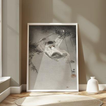 Premium Poster of Vintage Japanese Monkey on Branch Art Posters