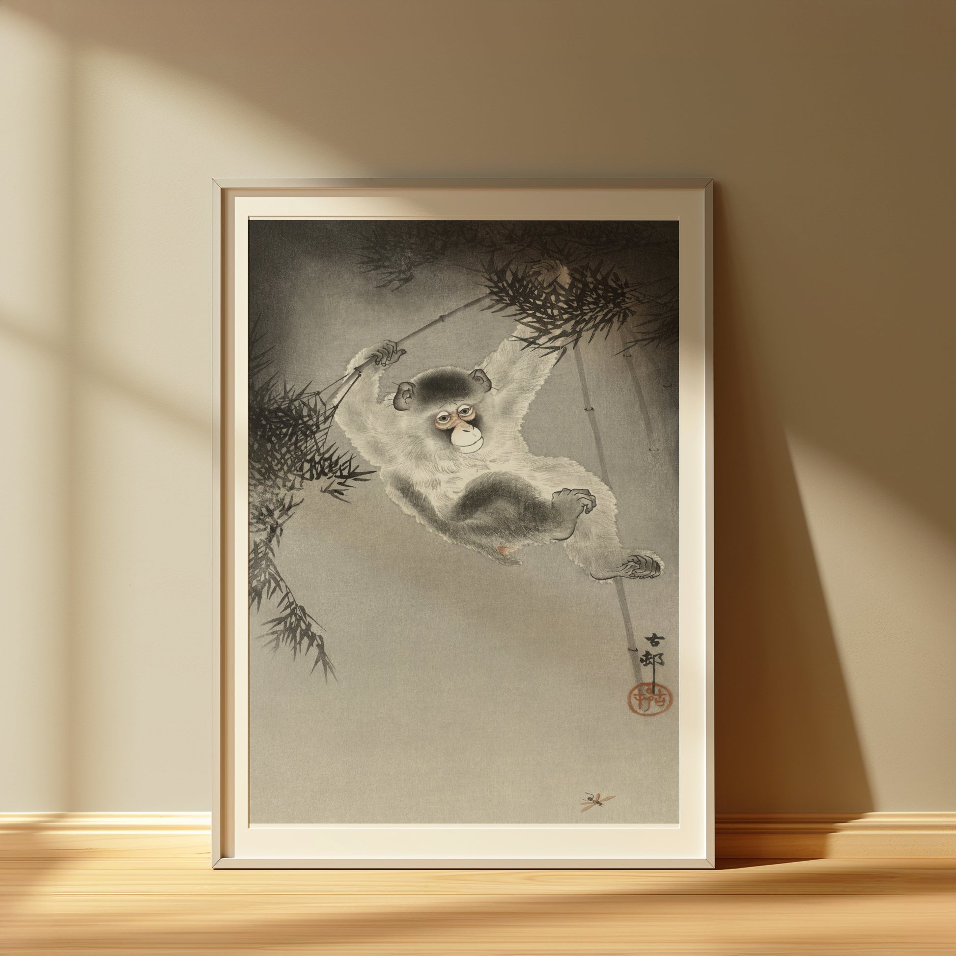Premium Poster of Vintage Japanese Monkey on Branch Art Posters
