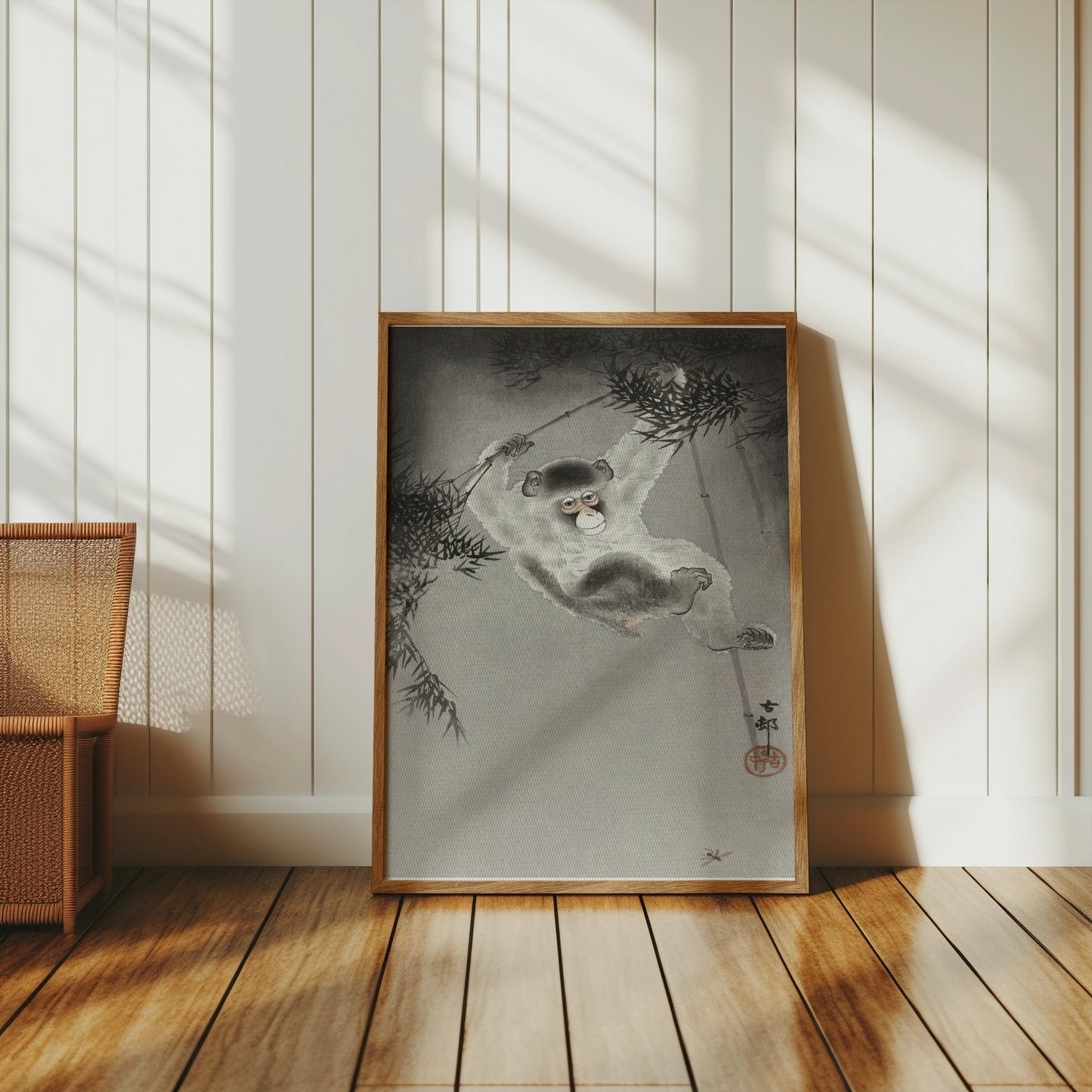 Premium Poster of Vintage Japanese Monkey on Branch Art Posters