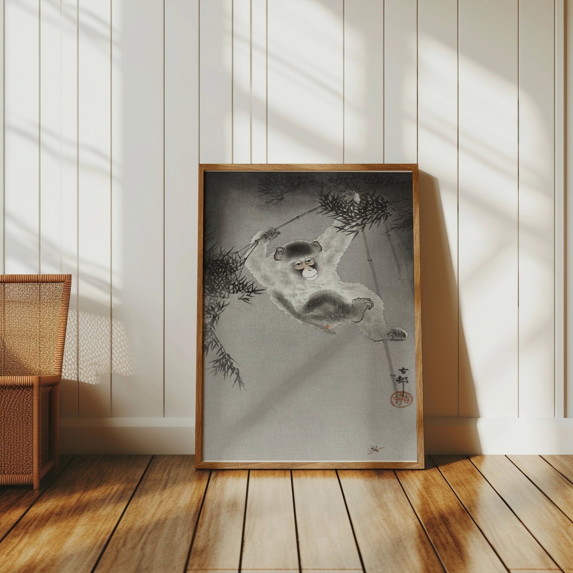 Premium Poster of Vintage Japanese Monkey on Branch Art Posters