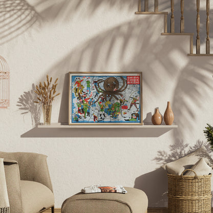 Premium Poster of Vintage Japanese Spider Monster Attack Art Posters