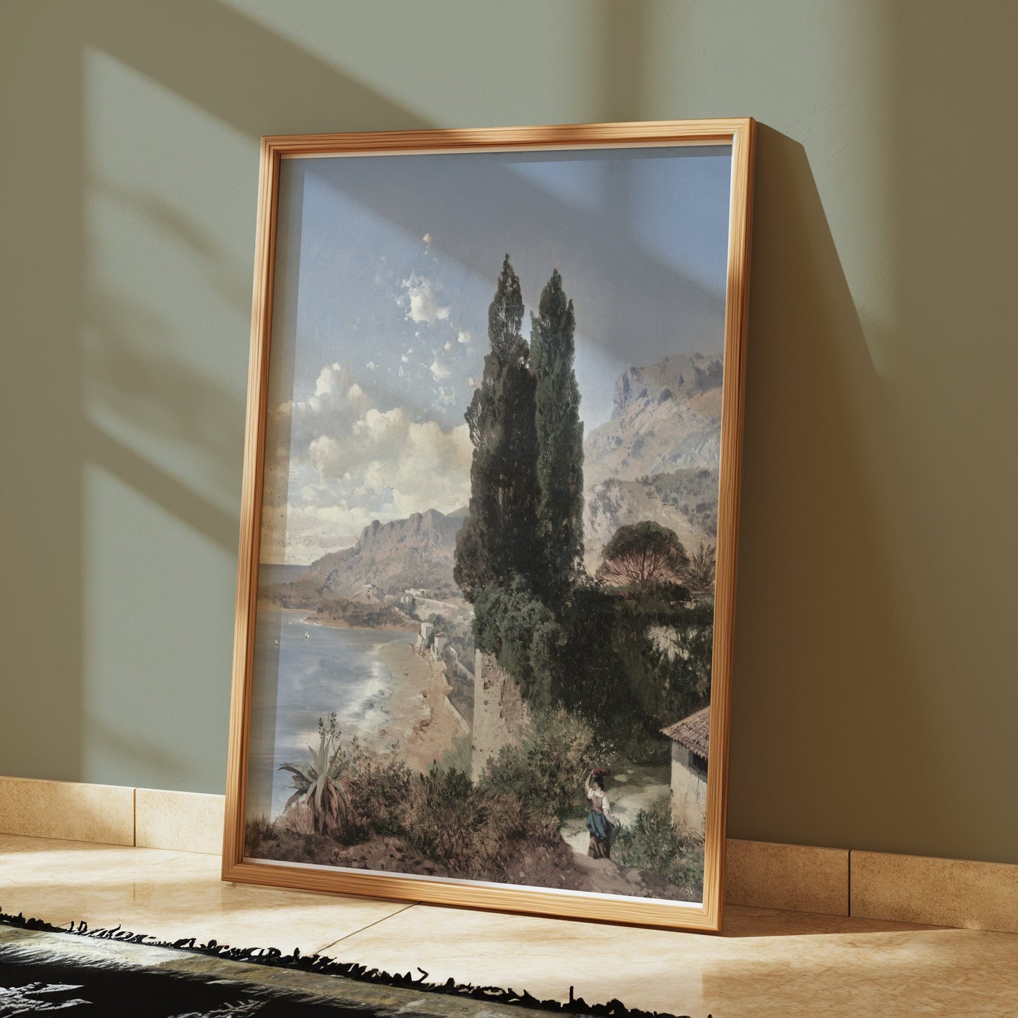 Premium Poster of Vintage Landscape of Coastal Area Art Posters