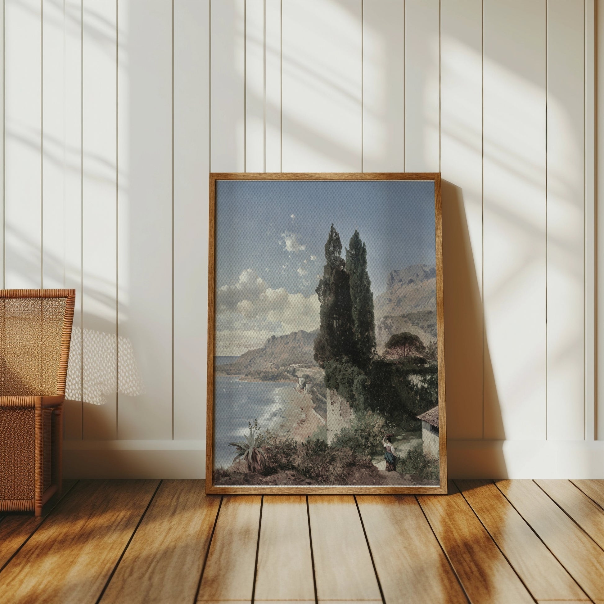 Premium Poster of Vintage Landscape of Coastal Area Art Posters