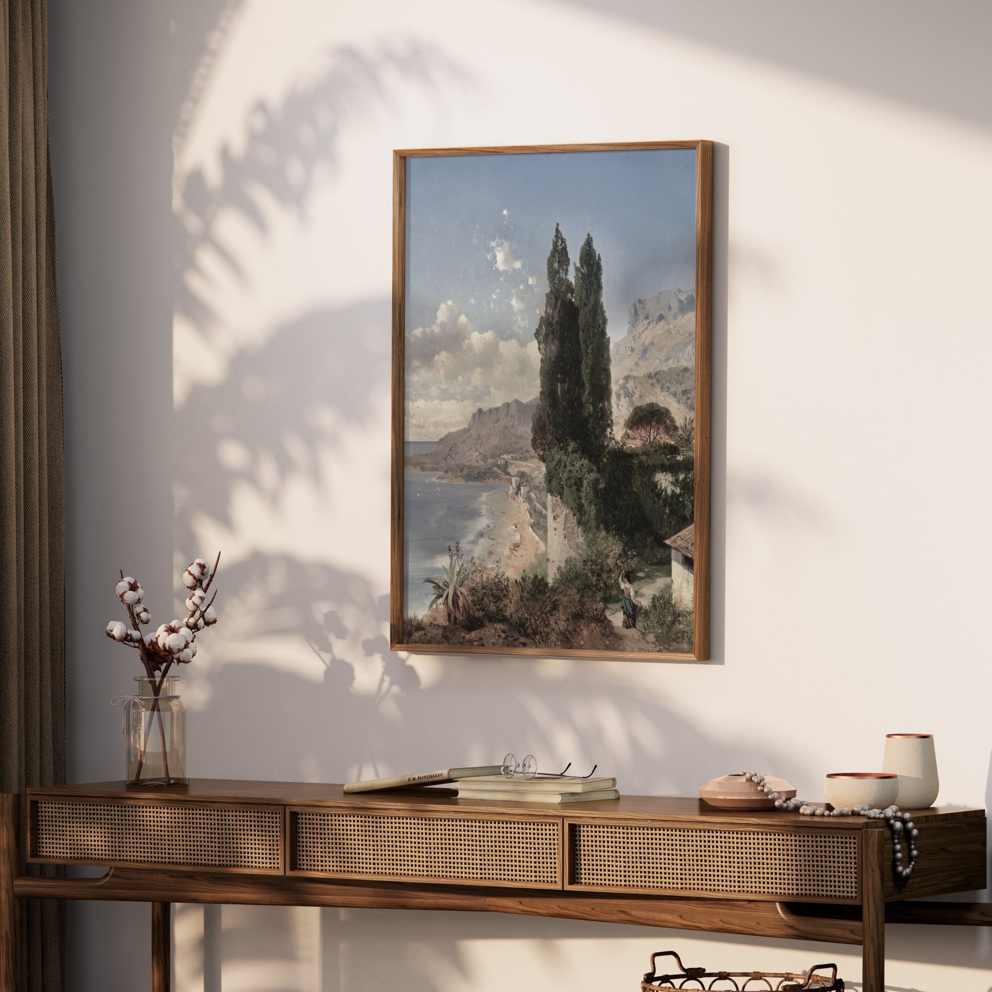 Premium Poster of Vintage Landscape of Coastal Area Art Posters