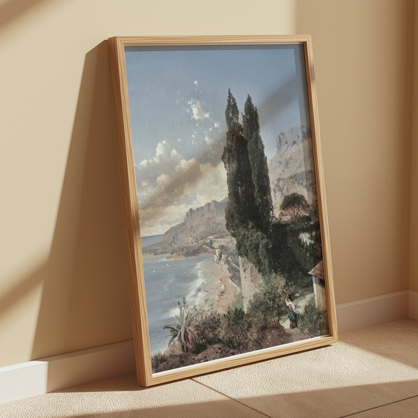 Premium Poster of Vintage Landscape of Coastal Area Art Posters